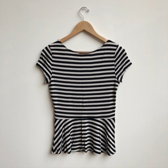 elle | peplum stripe blouse - Picture 4 of 4
